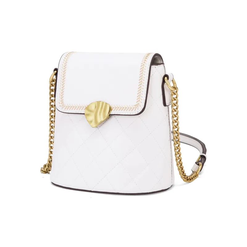 FAIRWHALE Cow Split Leather Shoulder Bag Crossbody Bag Regular Women's Raw White-1