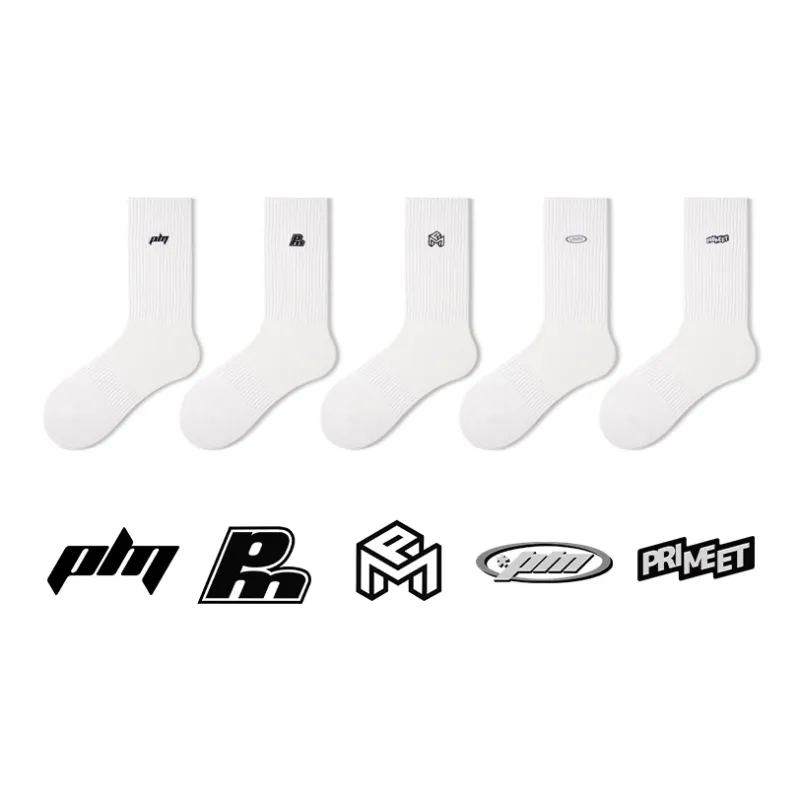 Primeet Mid Calf Socks Spring And Summer Unisex 5 Pack-3