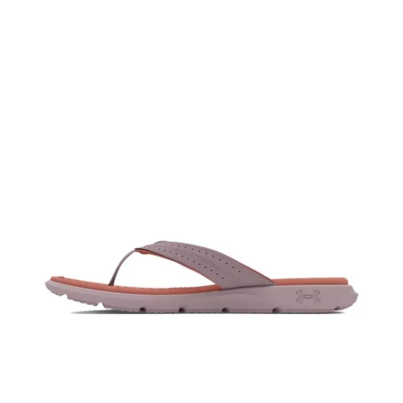 Under Armour Slip-Resistant Quick Dry Flip Flops Women's Gray Orange-3