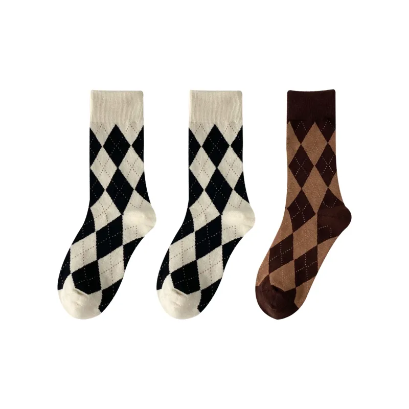 XXLLG Mid Calf Socks Women's 3 Pack Mixed Color-8