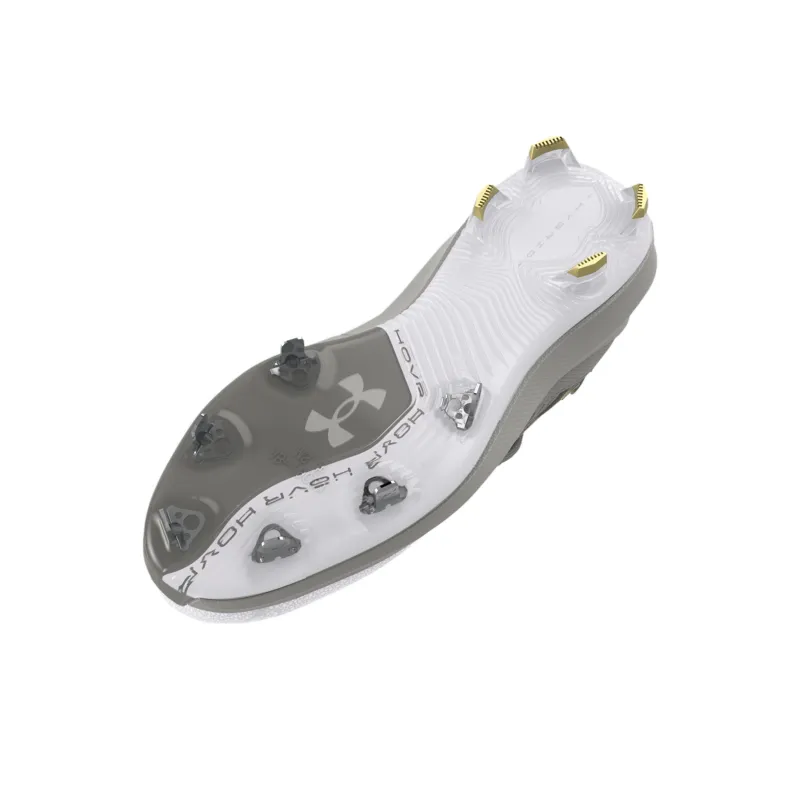 Under Armour Harper Anti Slip Wear Resistant Mid Top Baseball Shoes Men's Gray Silver-4