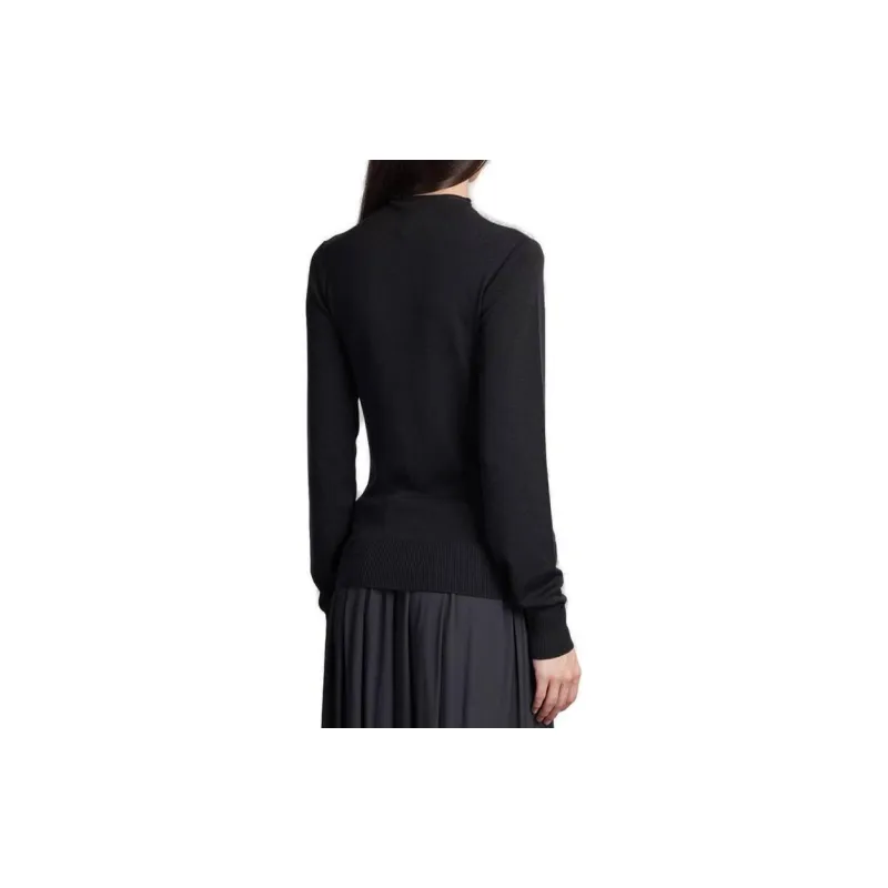 Lemaire Fitted Seamless Cardigan 'Granite Black'-1