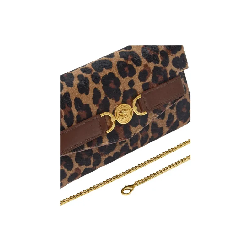 VERSACE Medusa '95 Cow Hair Handheld Crossbody Bag Shoulder Bag Women's Leopard-4