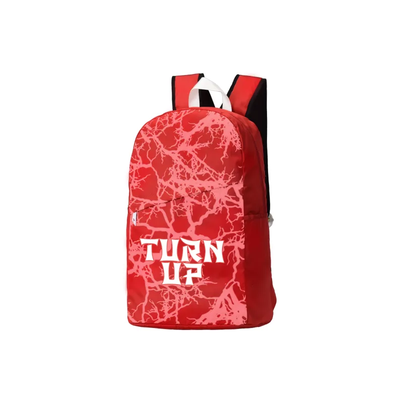 TURN UP Nylon Student Backpack Regular Unisex Red-1