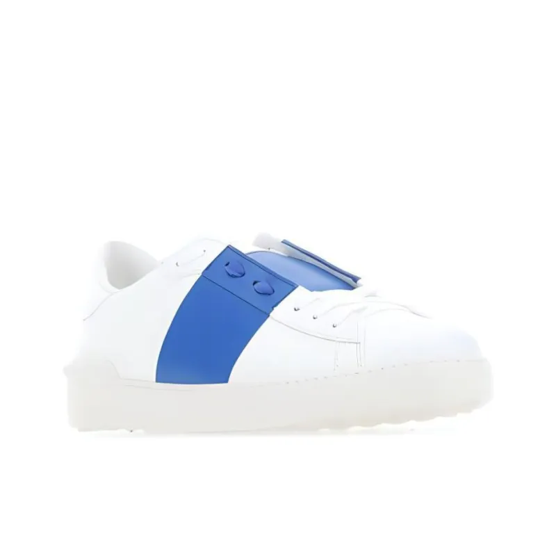 Valentino Open Low Top Stylish Skateboarding Shoes Men's White Blue-2