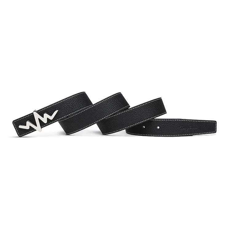 TangGuh Stainless Steel Plate Buckle Luxurious Cow Leather Leather Belts Unisex Width  3cm-4