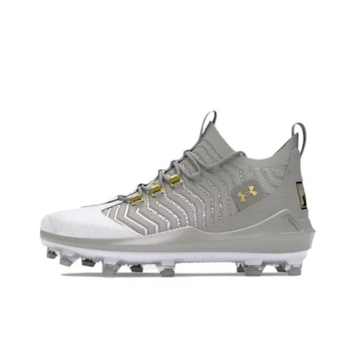 Under Armour Harper Training Shoes Men Mid-Top Baseball Gray / Metallic Gold