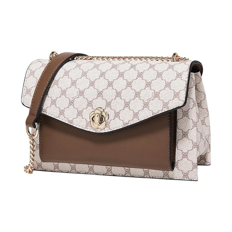 Marino Orlandi Synthetic Leather Shoulder Bag Regular Women's Ecru/Coffee-3