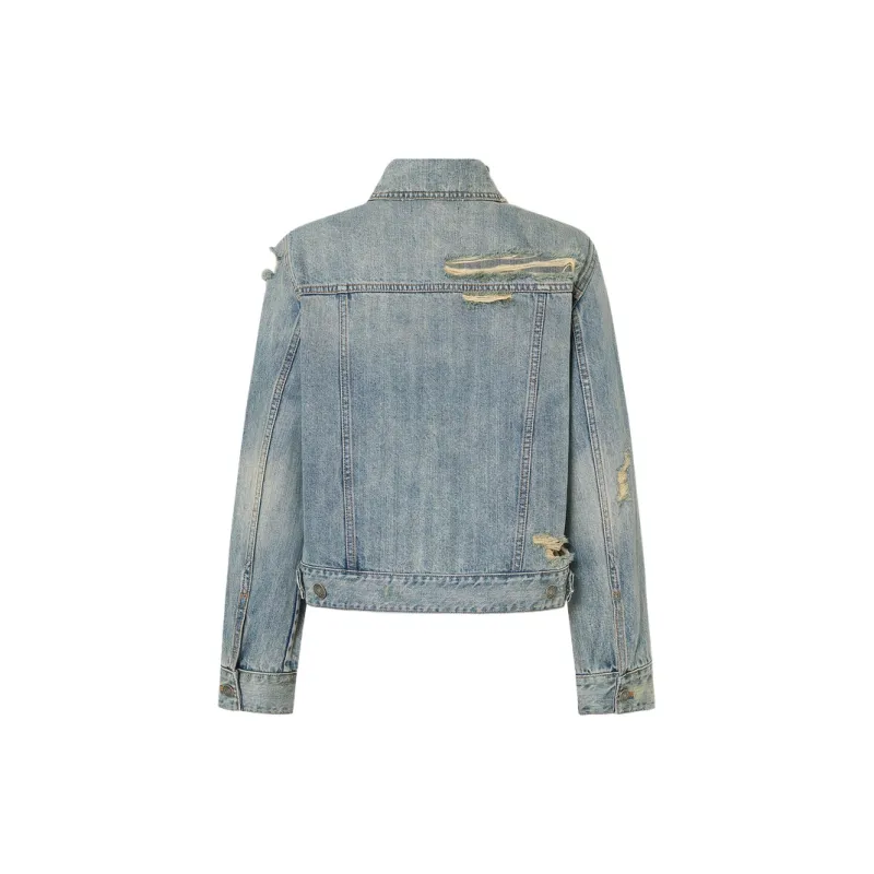 MO&CO Denim Jackets Women's Denim Light Blue-1