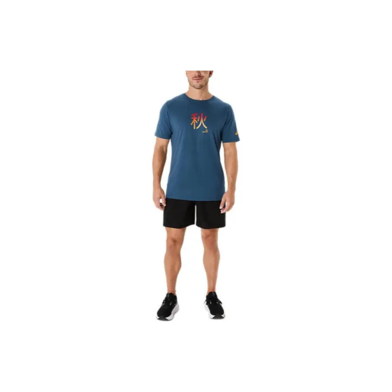 Asics Unisex Short Sleeve T-Shirt Unisex Vintage Indigo-2