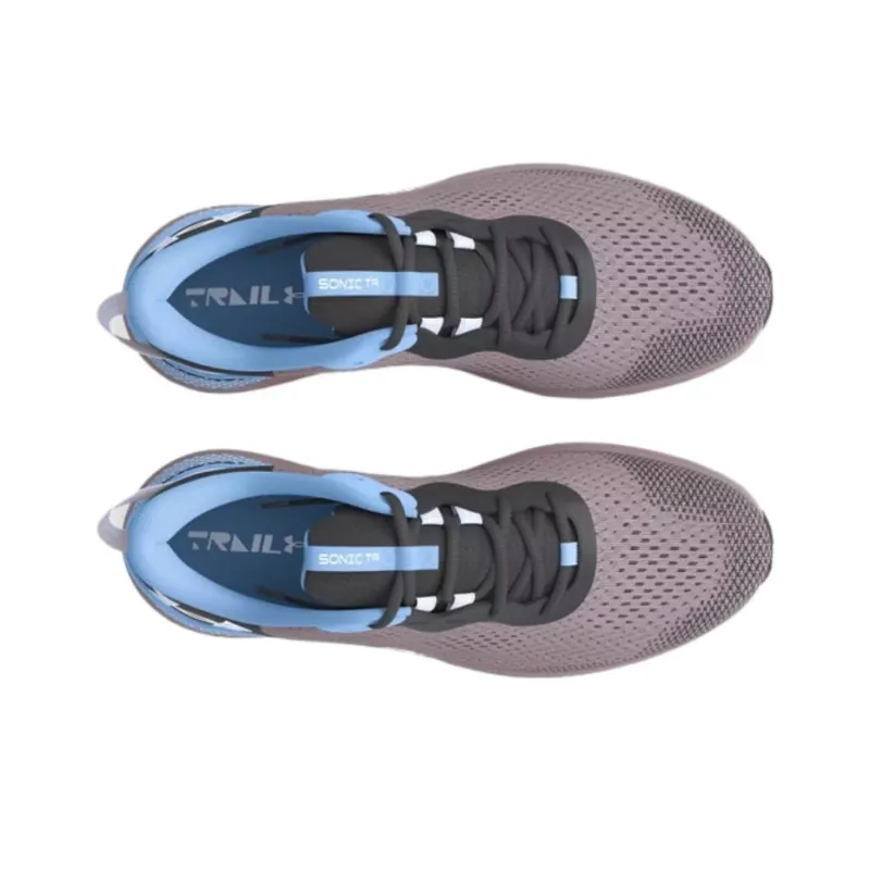 Under Armour Sonic Trail Anti Slip Wear Resistant Low Top Trail Running Shoes Unisex Gray Blue-5