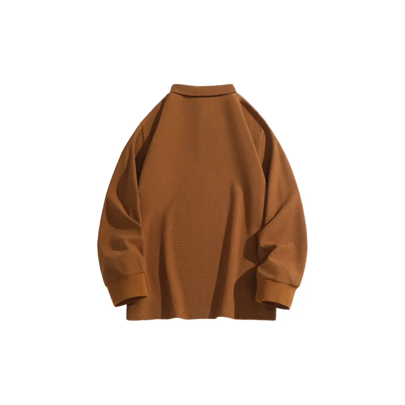 HIPANDA Waffle Knit Polo T Shirt For Spring And Autumn Men's-3
