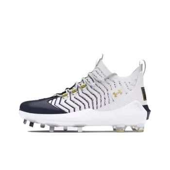 Under Armour Harper Anti Slip Wear Resistant Mid Top Baseball Shoes Men's White Gold