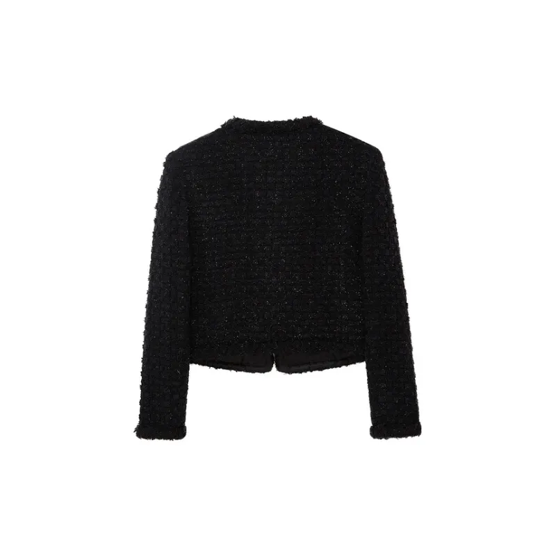 D'zzit Cropped Coats Women's Obsidian Black-1