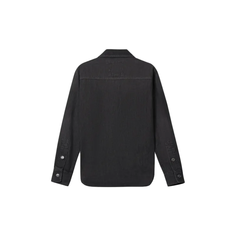 MICHAEL KORS Buttoned Curved Hem Denim Shirt-1