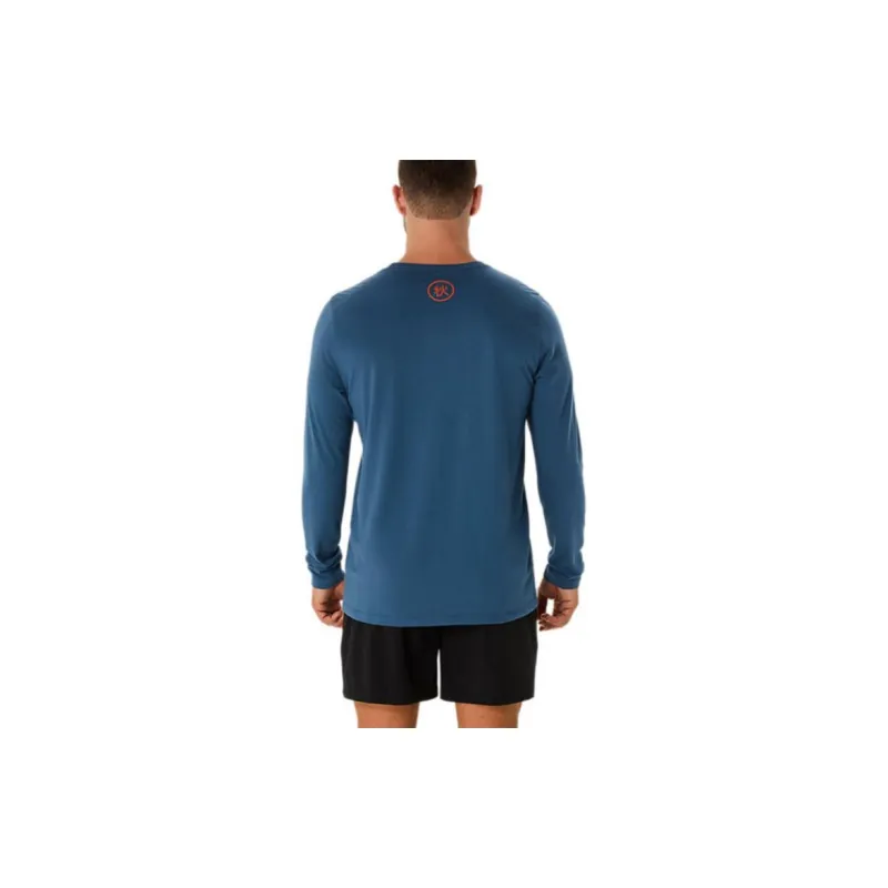 Asics UNISEX LONG SLEEVE AUTUMN OF SPORT TEE T-Shirt Unisex Vintage Indigo-1