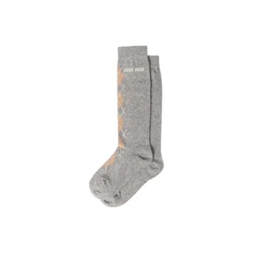 MIU MIU Mid-Calf Socks Women's 1 Pack Slate Gray