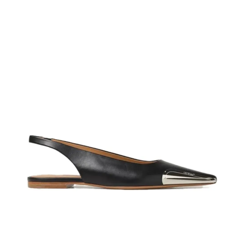 OFF WHITE Allenframe Pointed Toe Slingback Ballerina Shoes Women's-1
