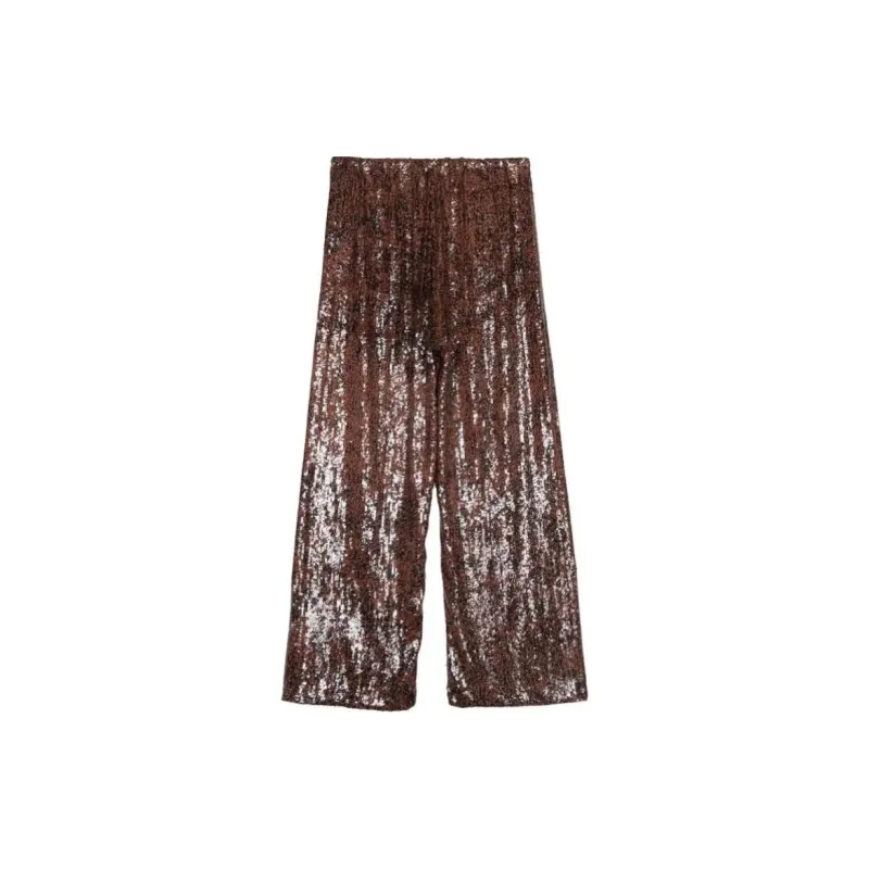 DRIES VAN NOTEN Wide Leg Sequin Embellished Trousers-1