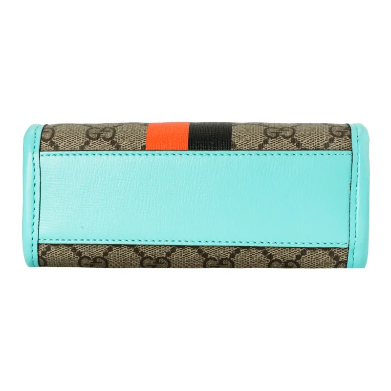 GUCCI Leather Tote Bag Shopping Bag Shoulder Bag Crossbody Bag Handbag Mini Unisex Ebony/Light Blue-3