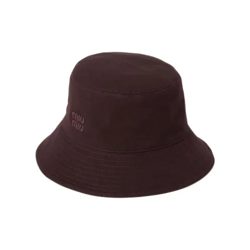 MIU MIU Gabardine Bucket Hats Unisex Radish Red