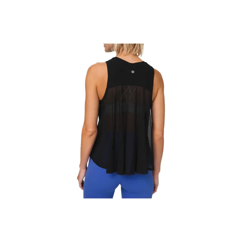 Lululemon Just Pleat It Mesh Sport Vests Women's Black-1