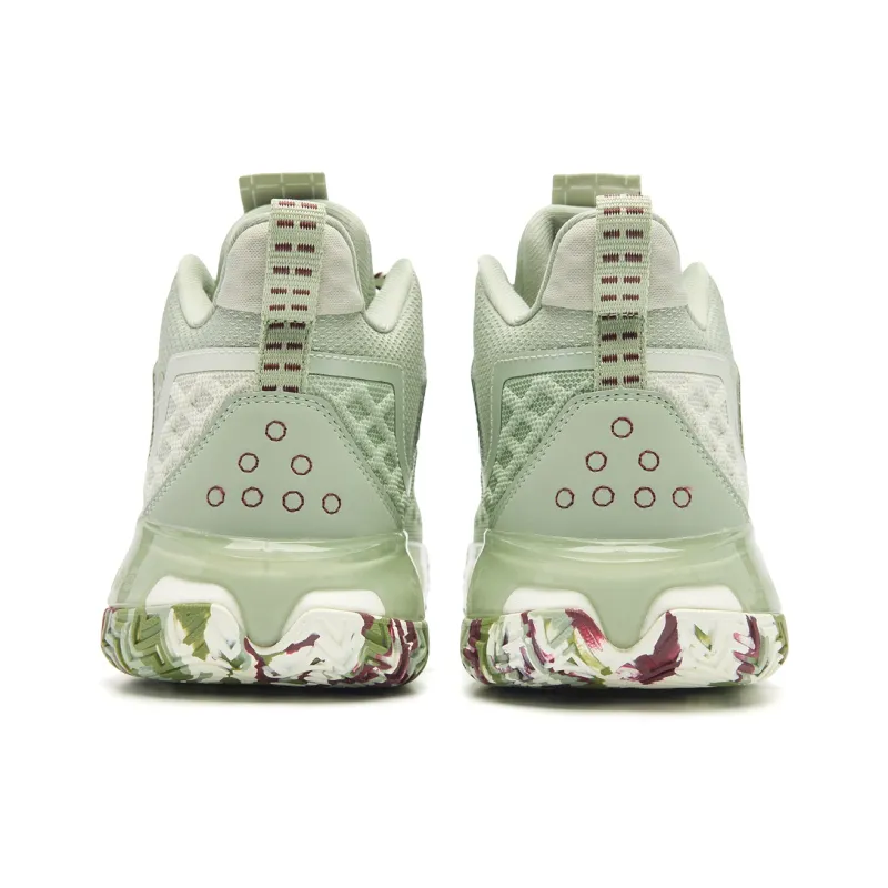 QIAODAN Battle Of The 7th Basketball Shoes Men Mid Top Gray Pea Green-4