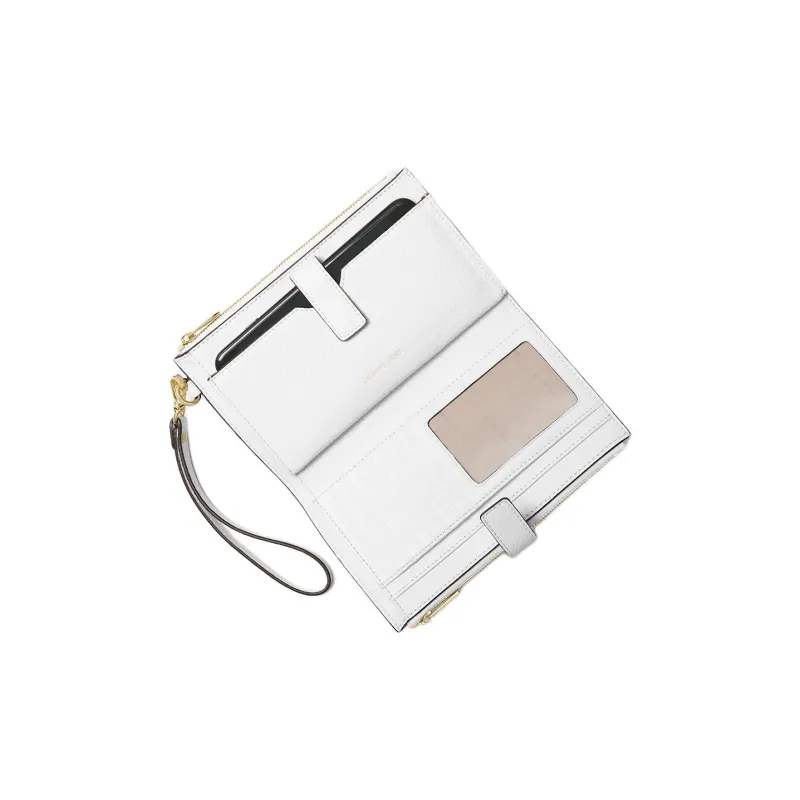 MICHAEL KORS Adele Leather Wallet Women's Optical White-2