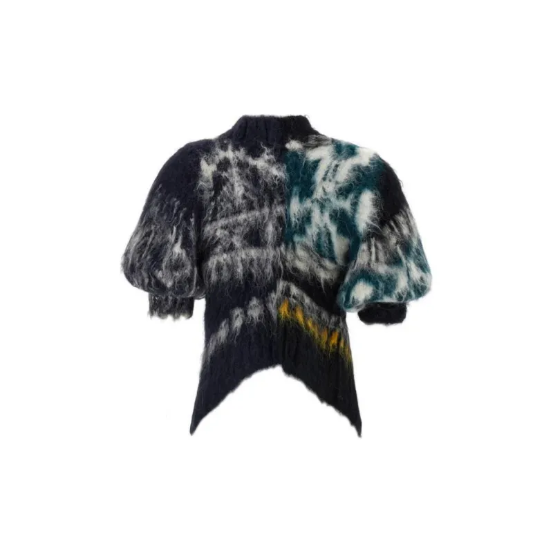 Sacai Zip-Up Asymmetric Knit Cardigan-1