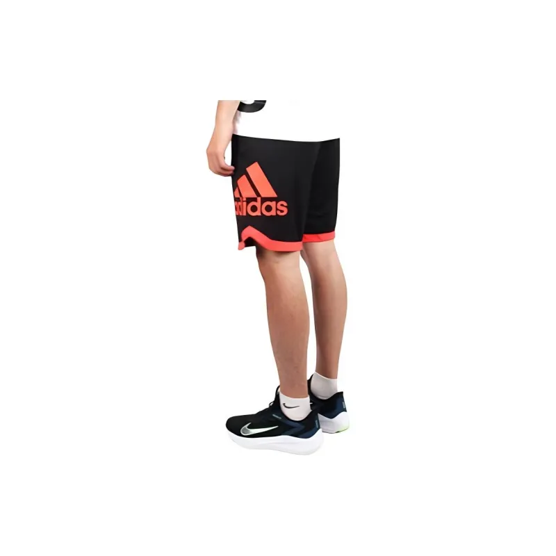 Adidas Casual Shorts Men's Black Neon Orange-6