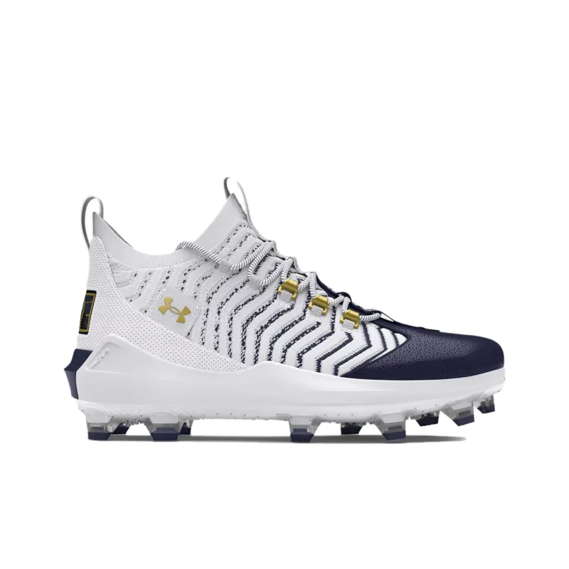 Under Armour Harper Abrasion Resistant Breathable Mid Top Baseball Shoes Men's White-1