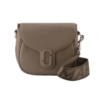 MARC JACOBS Smooth Leather Saddle Bag Shoulder Bag Crossbody Bag Small Size Women's Cement Gray