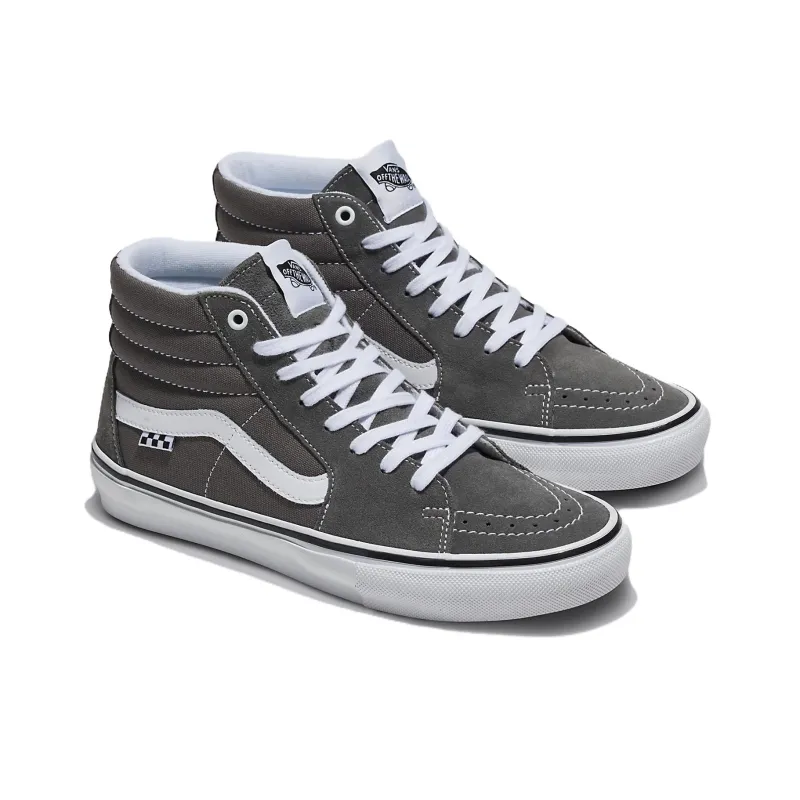 Vans SK8 HI Anti Slip Wear Resistant Mid Top Skateboard Shoes Unisex Gray-1