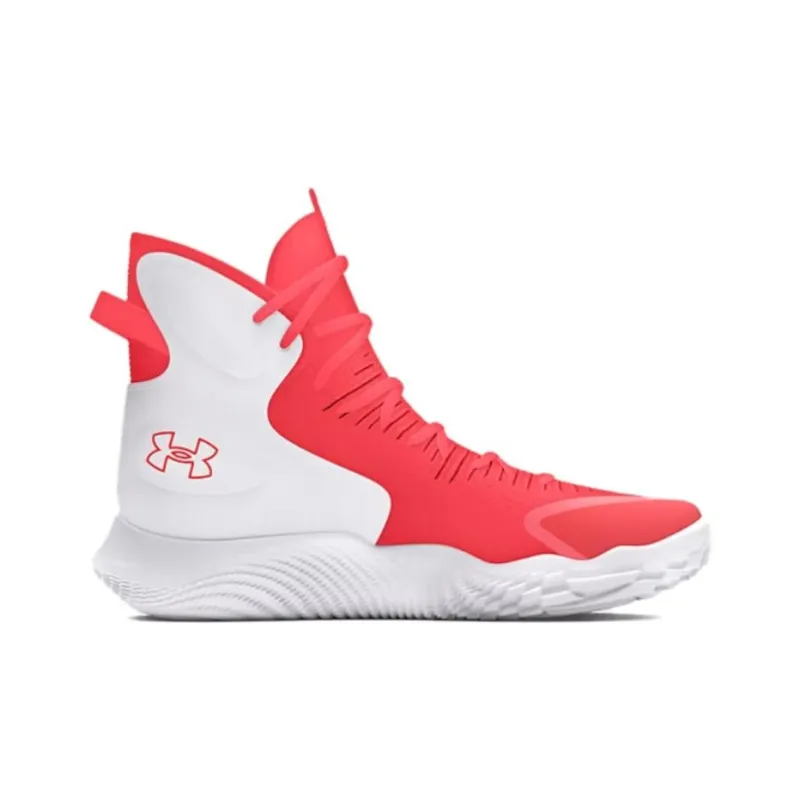 Under Armour Highlight Anti Slip Wear Resistant High Top Volleyball Shoes Women's White Red-1