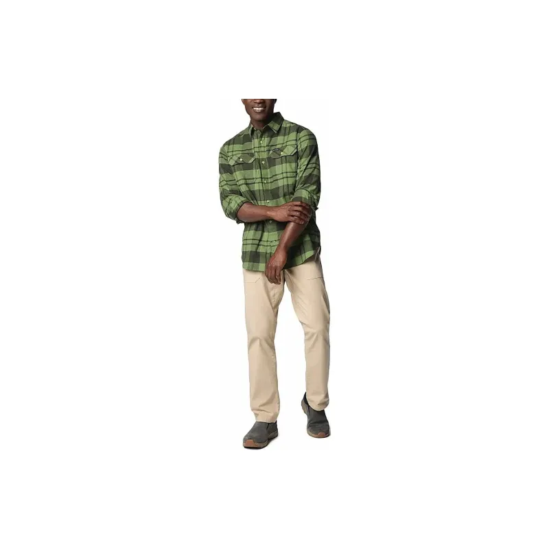 Columbia Green Flare Gun Stretch Flannel Long Sleeve Shirt Men's Green-2