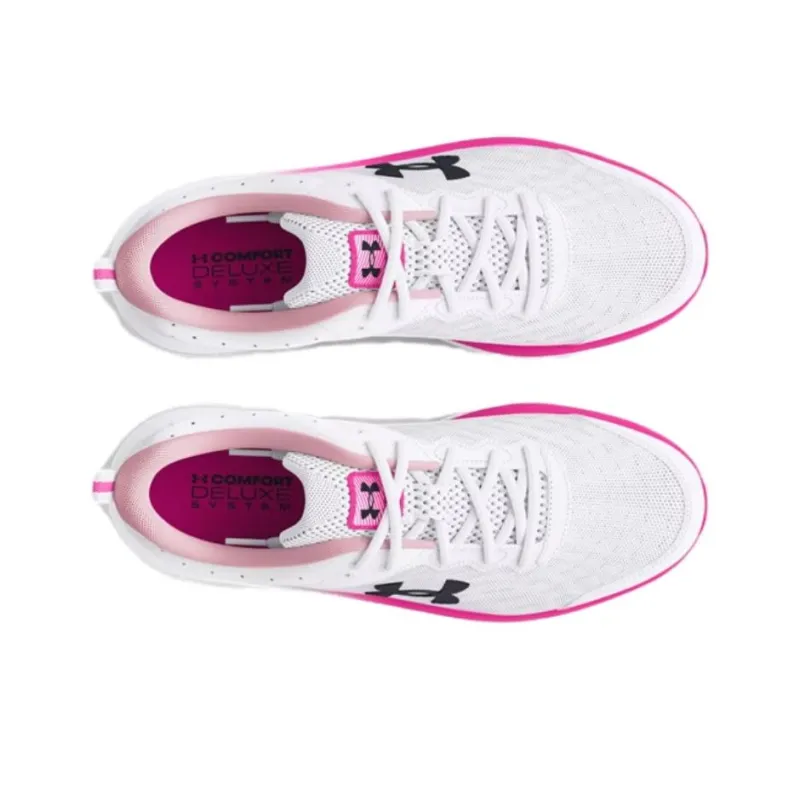 Under Armour Charged Assert 10 Slip-Resistant Breathable Low-Top Casual Running Shoes Women's White Pink-3