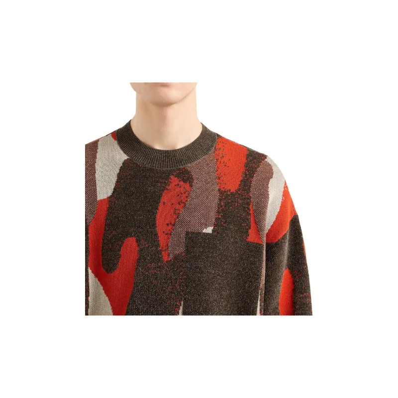 ARMANI EXCHANGEAE SS24 Knitwear Men's Red Brown-3