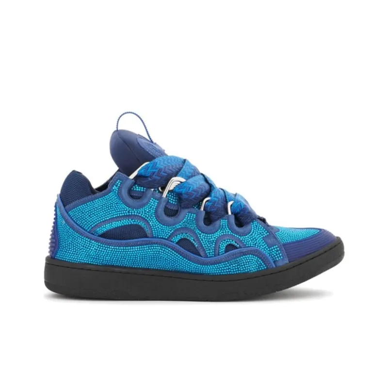 Lanvin Curb Sneakers 'Rhinestones - Majorelle Blue'-4
