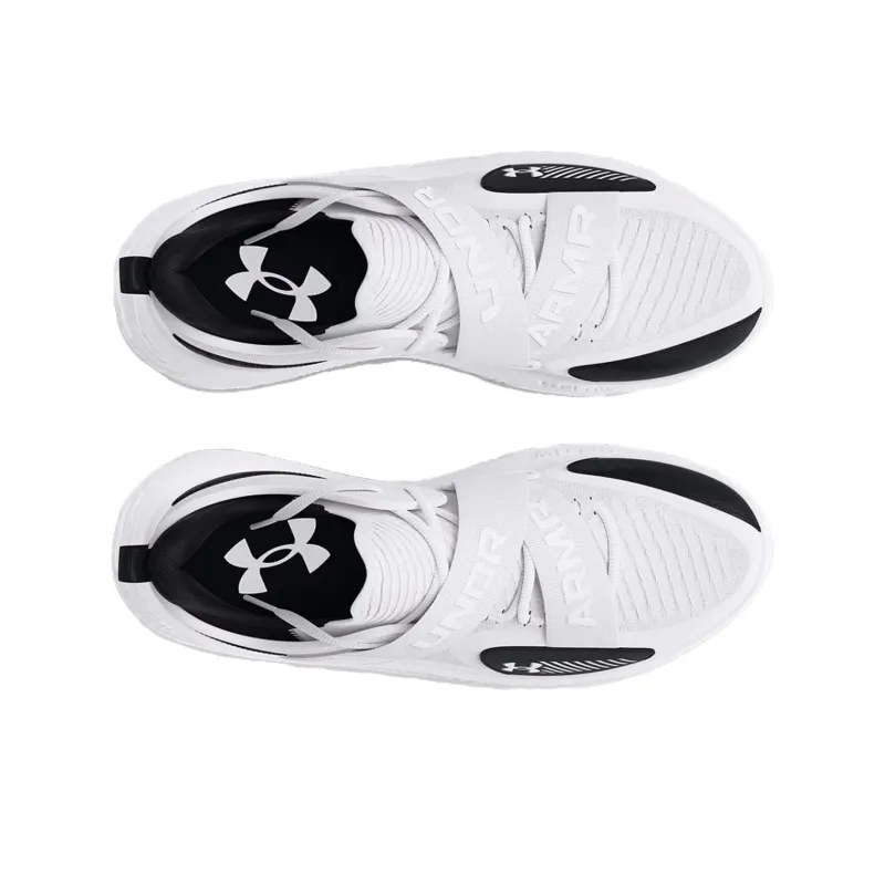 Under Armour Anti Slip Wear Resistant Low Top Basketball Shoes Unisex White-3
