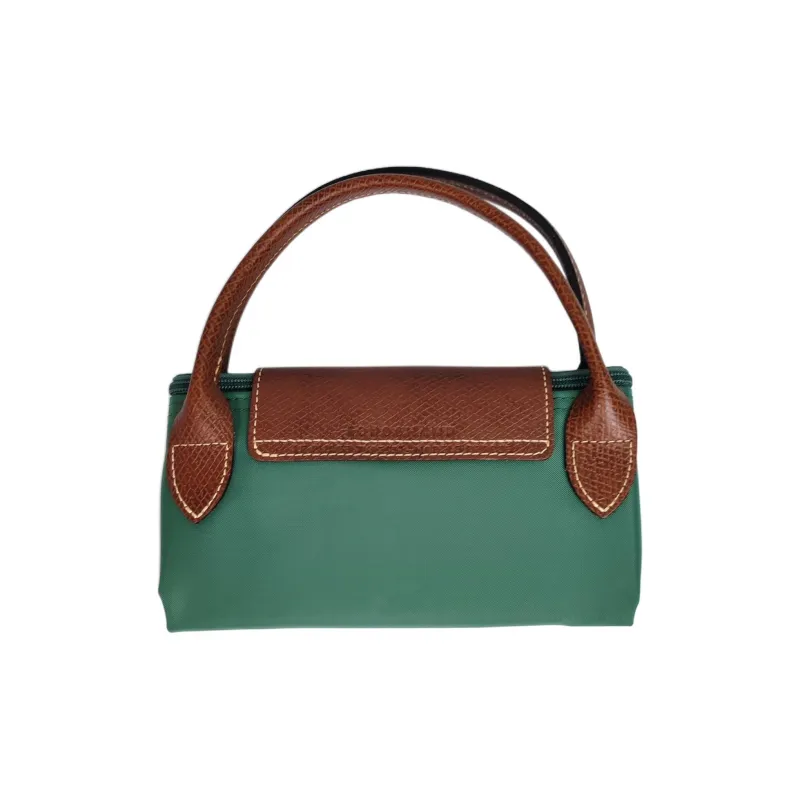 LONGCHAMP Le Pliage Polyamide Canvas With Leather Dumpling Bag Handbags Small Size Women's Sage-6