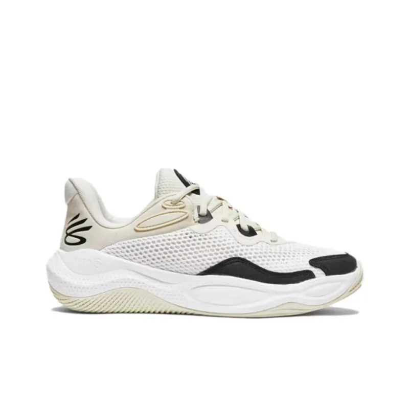 Under Armour Curry Splash 24 Anti Slip Wear Resistant Low Top Basketball Shoes Unisex Ecru-1