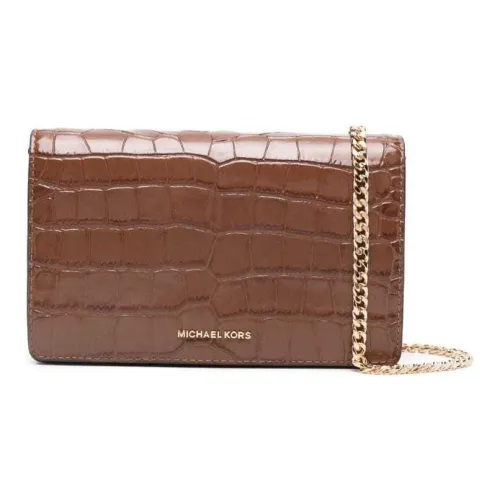 MICHAEL KORS Jet Set Leather Shoulder Bag Crossbody Bag Medium Size Women's Leather Brown