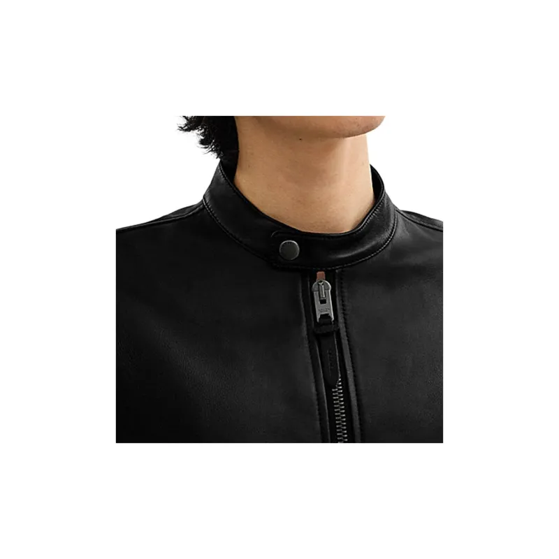 COACH FW24 Leather Jacket Men's Black-3