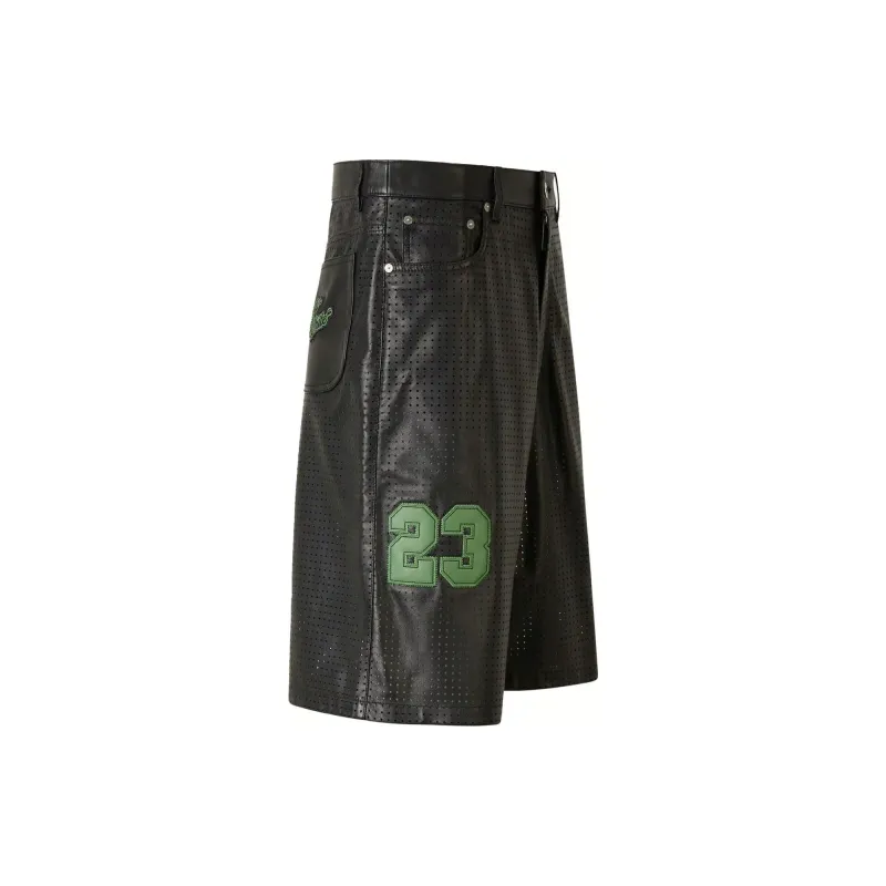 OFF WHITE Naulover Lea Leather Bermuda Shorts-1