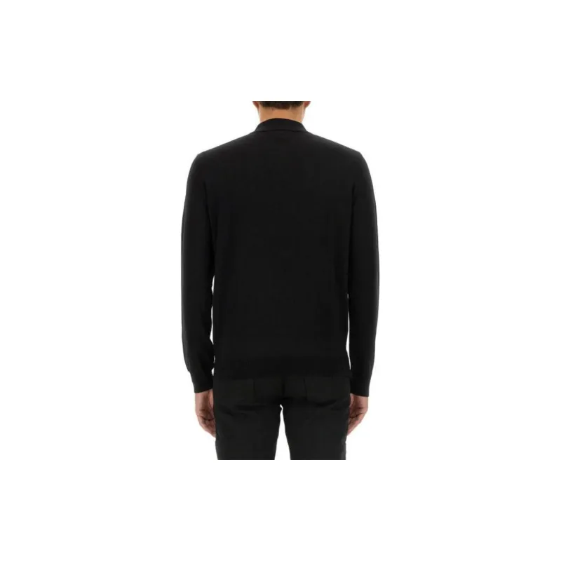 A.P.C Jacob Logo Embroidered Knitted Polo Shirt-1