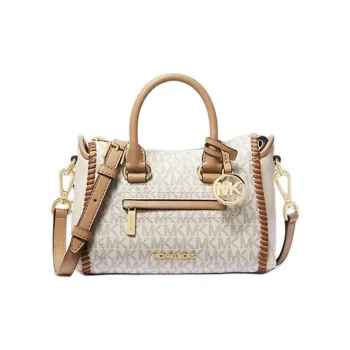 MICHAEL KORS Carine Coated Canvas Shoulder Bag Crossbody Bag Handbag Extra Small Women's Cream White
