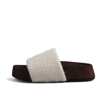 DOLIN COLLECTION Slip Resistant Fuzzy Slippers For Outdoor Wear Women's
