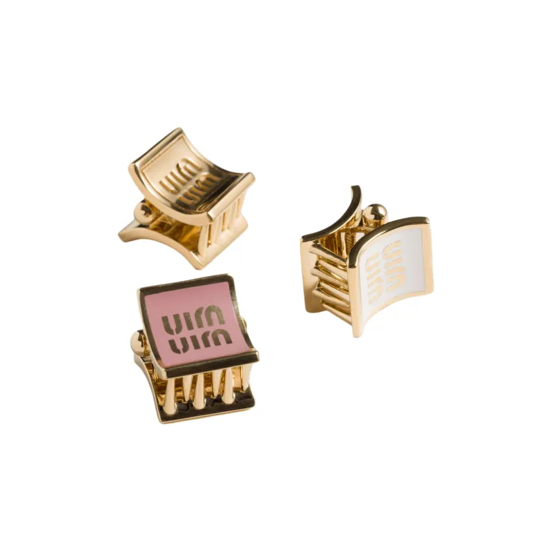 MIU MIU Metal Hair Clips Women's Gold-2