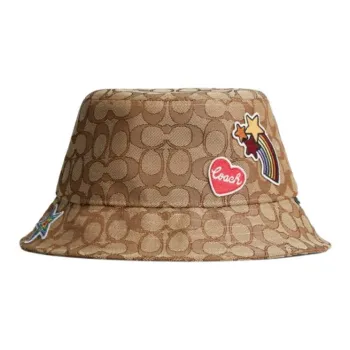 COACH Recycled Polyester Bucket Hats Unisex Khaki