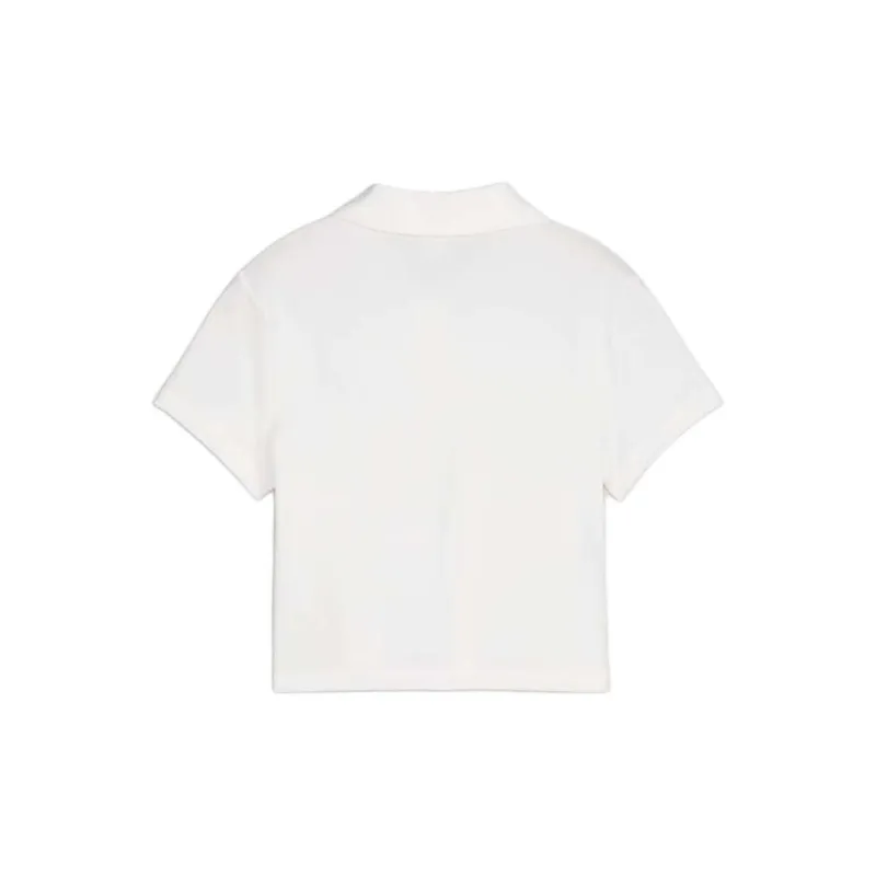 PUMA CLASSICS CLASSICS Polo Baby Tee Women's Polo Shirt Women's White-1
